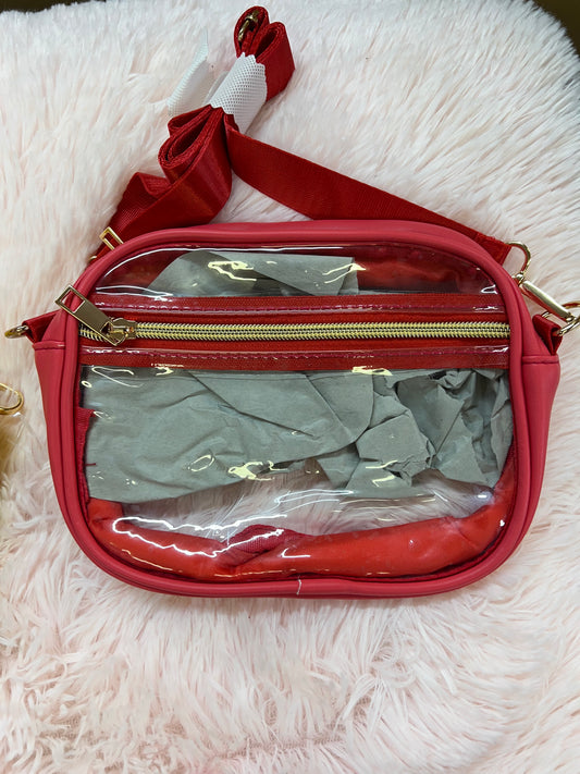 LOUISE CLEAR CROSS BODY BAG RED