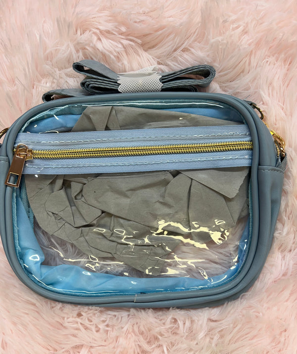 LOUISE CLEAR CROSS BODY BAG LIGHT BLUE