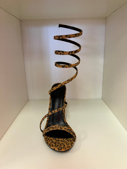 MORRINA-27B LEOPARD PRINT BLOCK HEEL WITH SPIRAL ANKLE STRAP