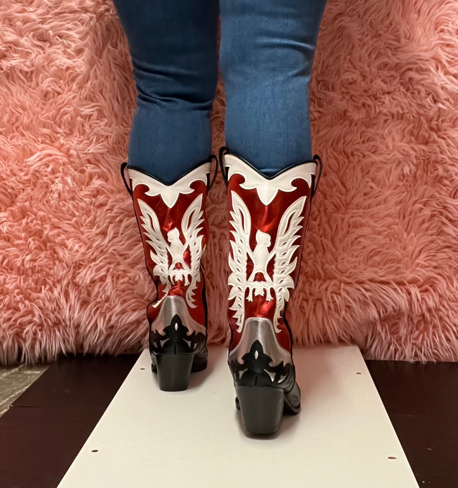 IDALY Red Multi Cowboy Boots