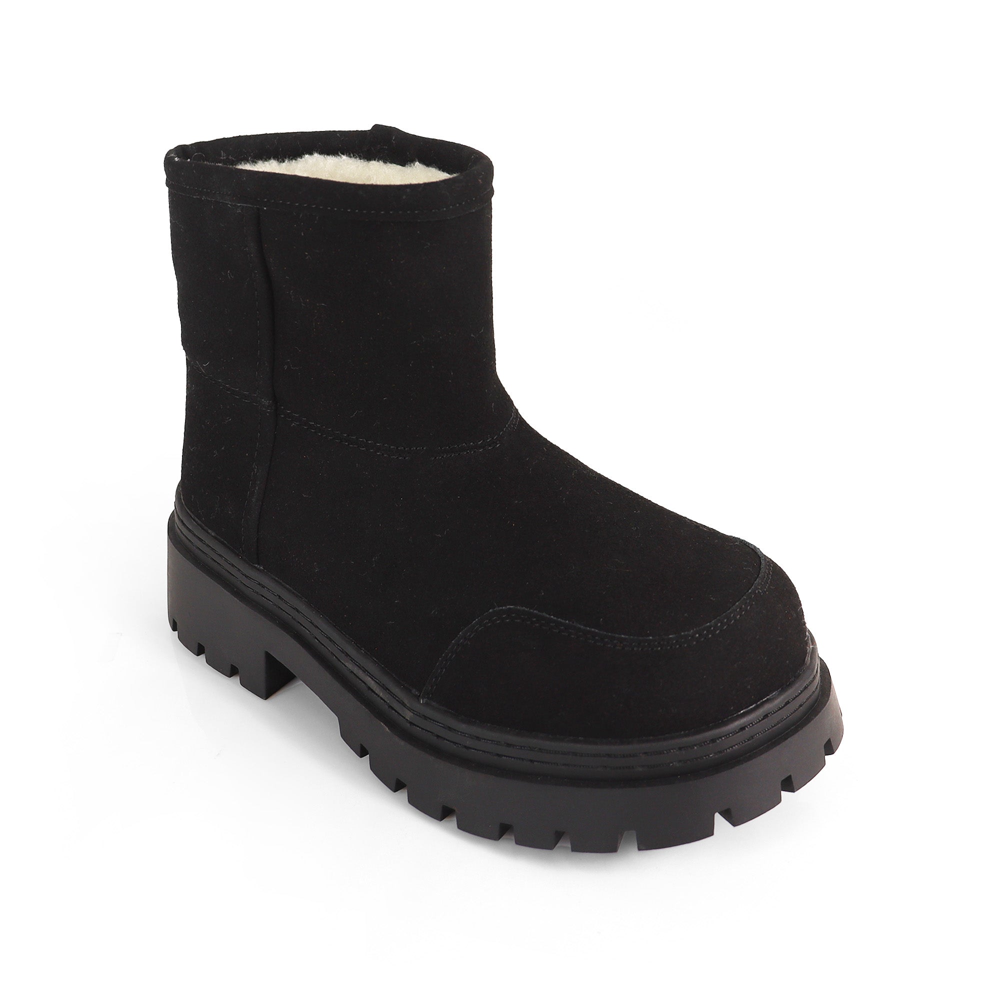 TORRIA-1 BLACK CHUNKY TOE WINTER ANKLE BOOT