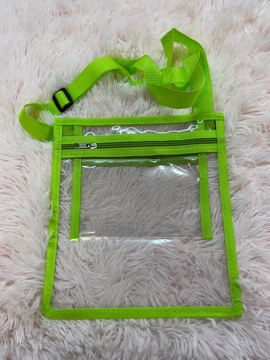 DOLLY CROSS BODY BAG CLEAR AND LIME GREEN