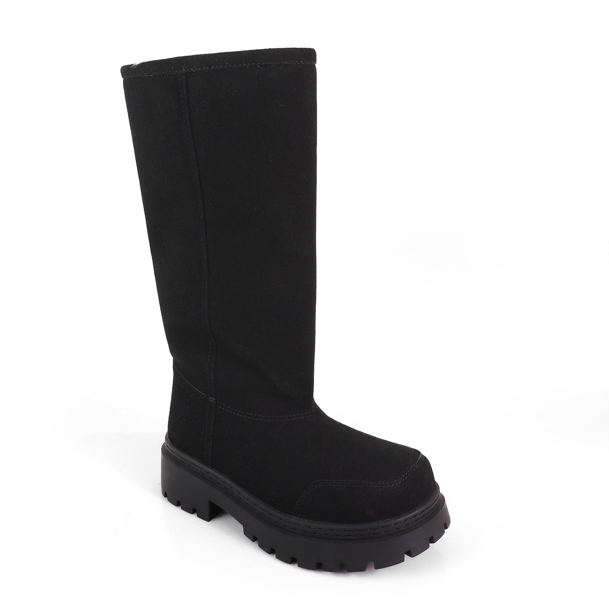 TORRIA-2 BLACK CHUNKY TOE WINTER KNEE BOOT