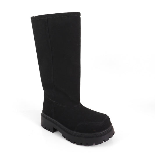 TORRIA-2 BLACK CHUNKY TOE WINTER KNEE BOOT