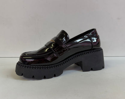 MODEL-13 BLACK PATENT LEATHER CHUNKY EDGY ACADEMIA STYLE PLATFORM LOAFER
