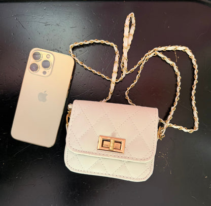 JANAE WHITE MINI BAG WITH CROSS BODY STRAP