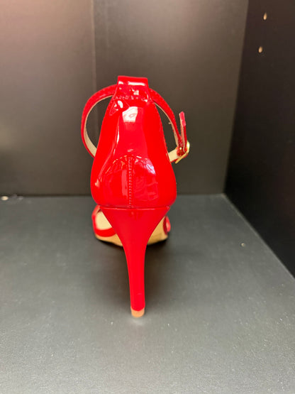 ROMI-1 RED PATENT STILETTO HEEL WITH ANKLE STRAP