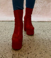 KLORIS-20 Red Chunky Block Heel, Approx. 4.5"