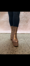 KLORIS-20 Rose Gold Chunky Block Heel, Approx. 4.5"