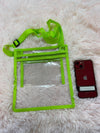 DOLLY CROSS BODY BAG CLEAR AND LIME GREEN