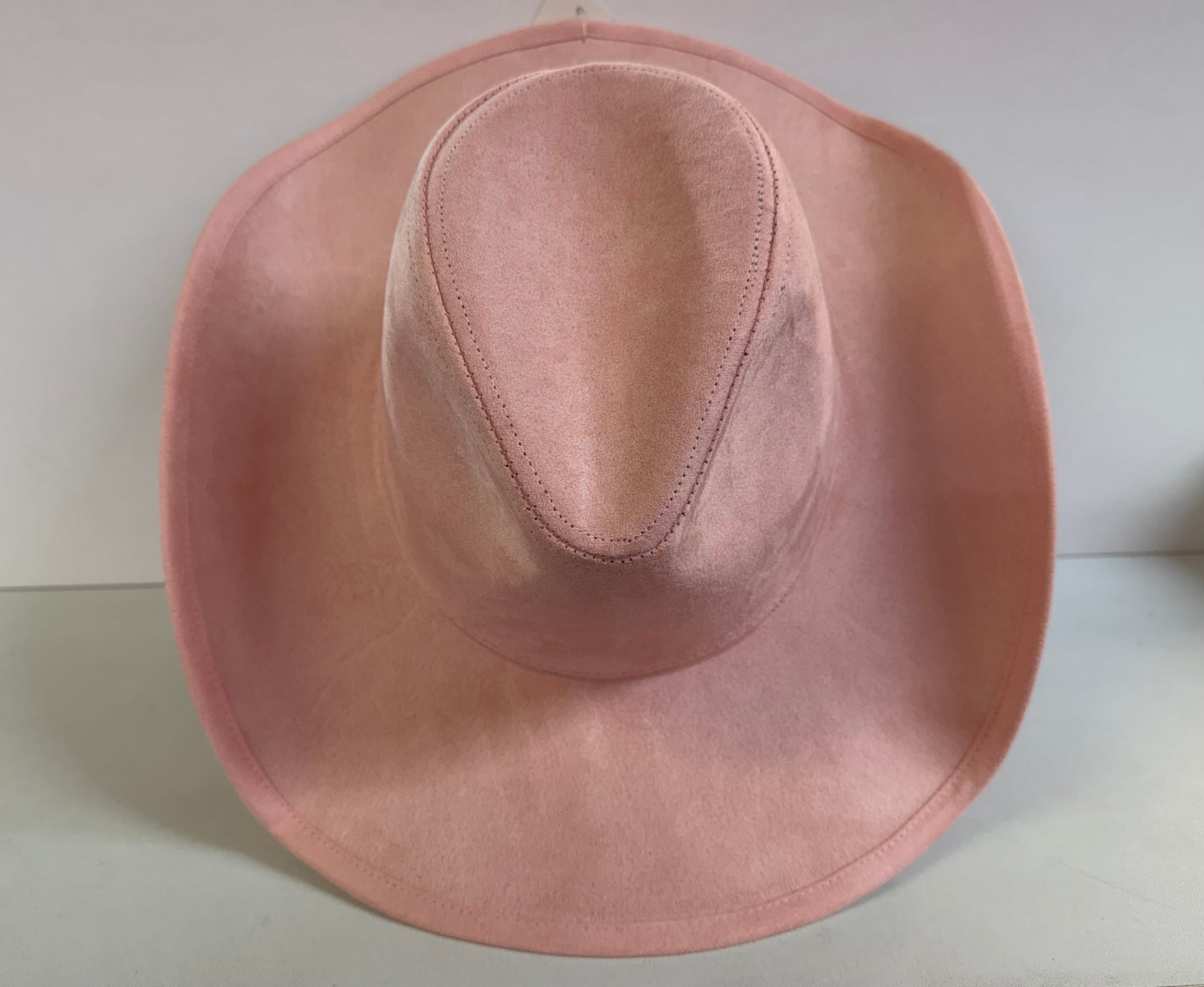ALPHA PINK FAUX SUEDE COWBOY HAT