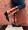 IDALY Red Multi Cowboy Boots