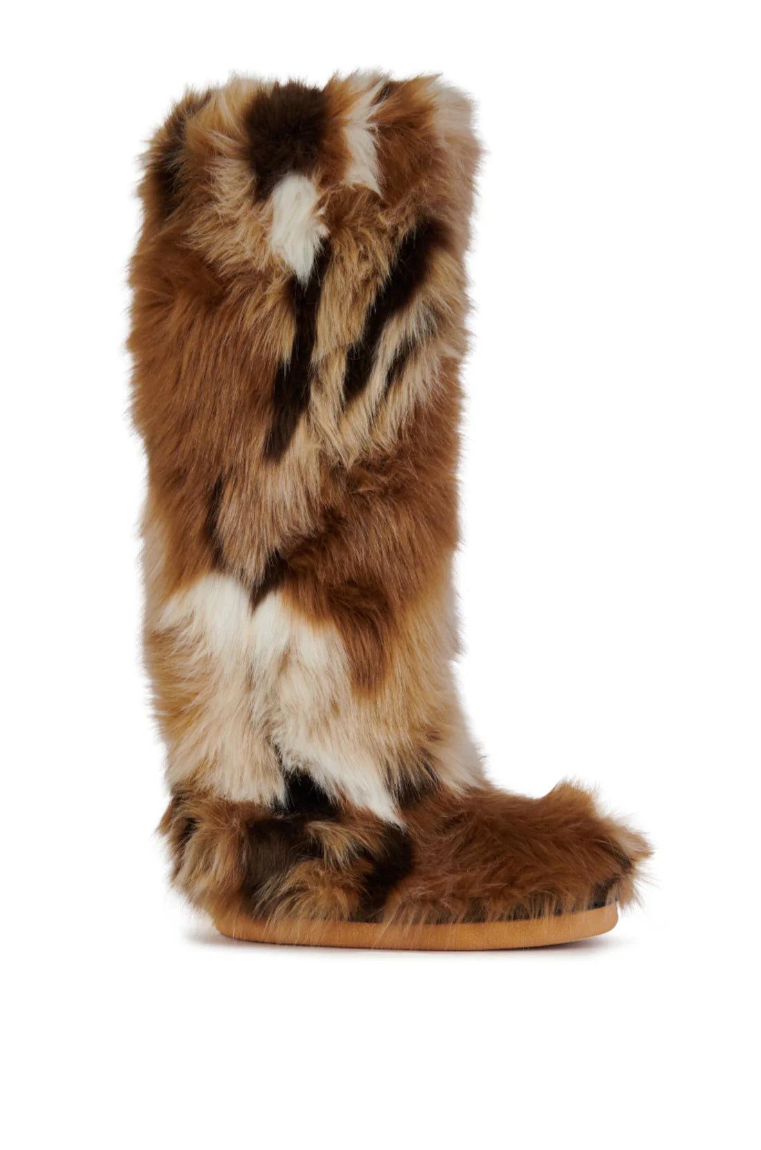 FENNEC Natural Tan Tall Faux Fur Knee High Boot - Pull-On