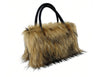 GEORGIA FAUX FUR SHOULDER BAG BROWN