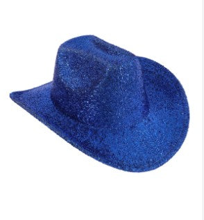 ANNIE COWBOY HAT GLITTERY BLUE  -Glittery blue cowboy hat