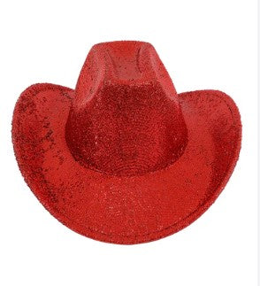 ANNIE COWBOY HAT GLITTERY RED  -Glittery red cowboy hat