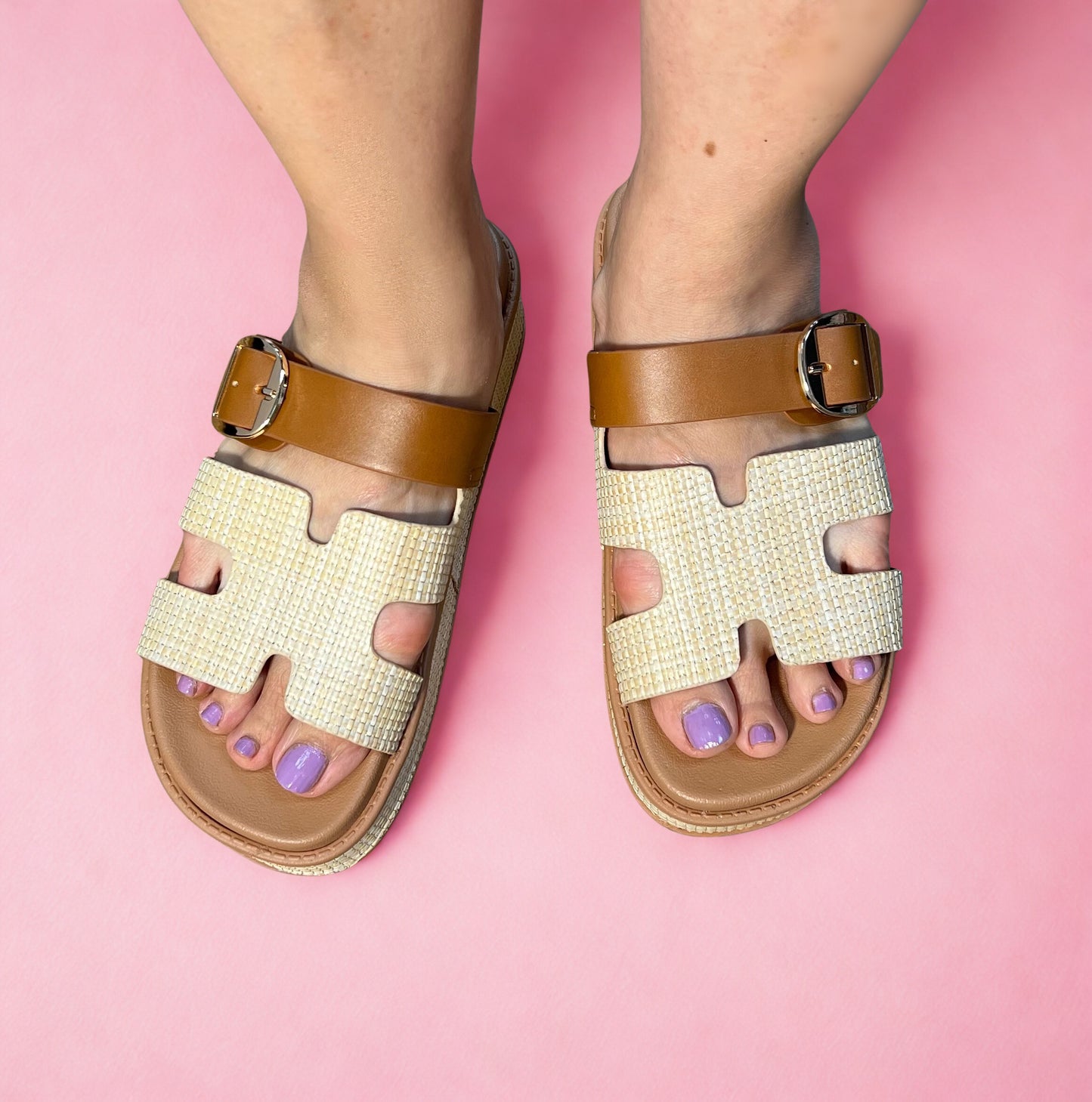 TRACI-25 Beige Tan Natural Raffia