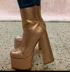KLORIS-20 Rose Gold Chunky Block Heel, Approx. 4.5"