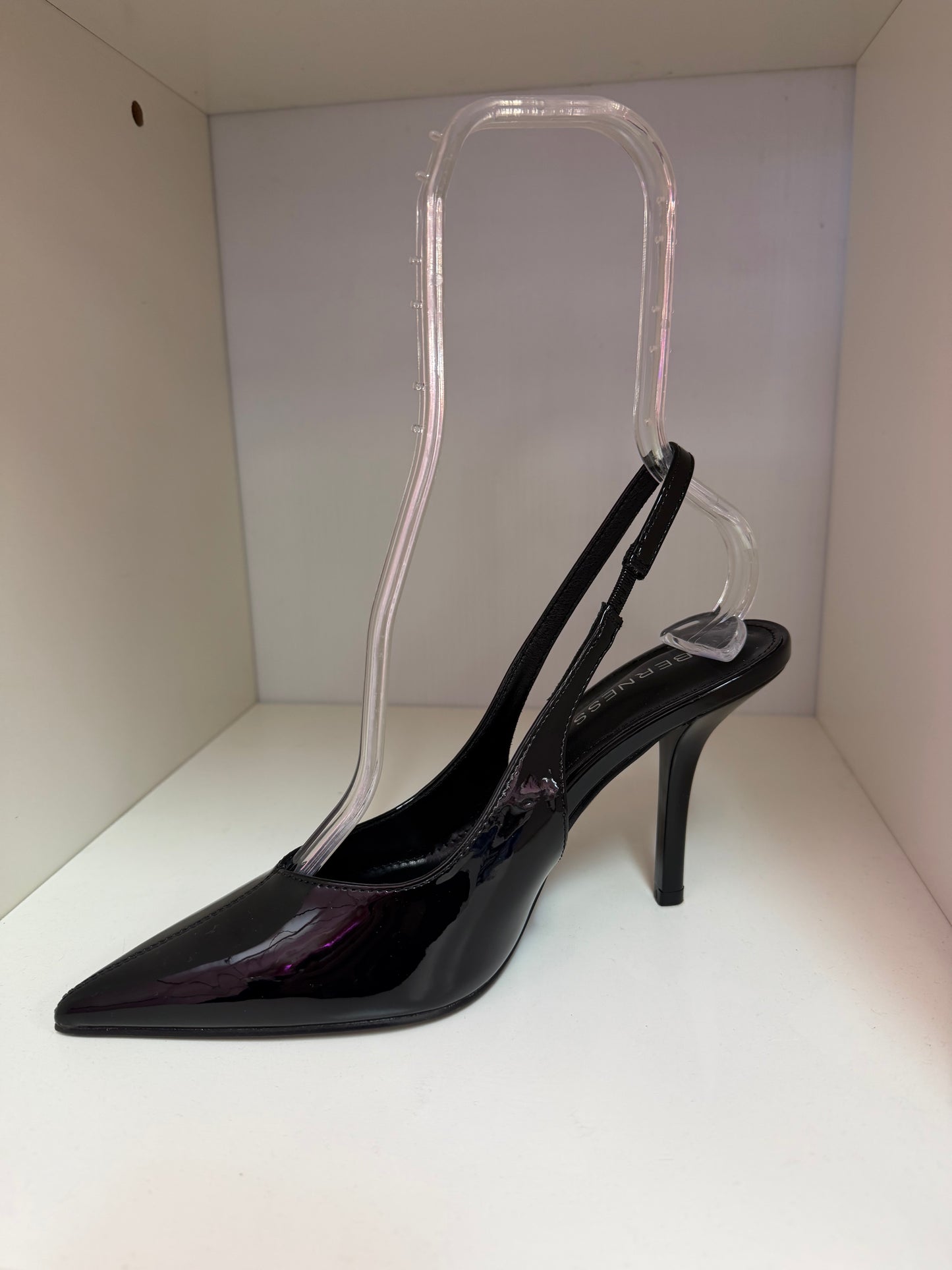 CONSTANTINE PATENT LEATHER POINTY TOE SLING BACK PUMP Black