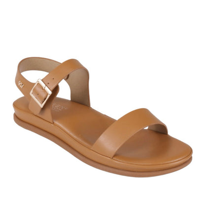 REXBURG-62 CAMEL FAUX LEATHER CUSHIONED SANDAL