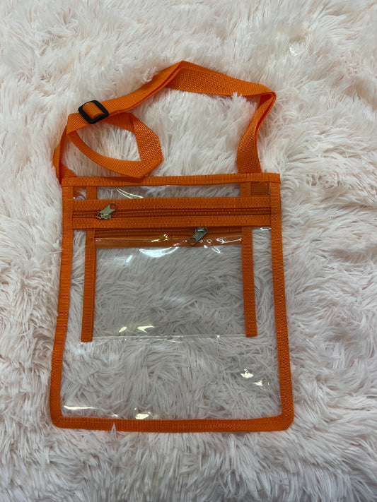 DOLLY CROSS BODY BAG CLEAR AND ORANGE
