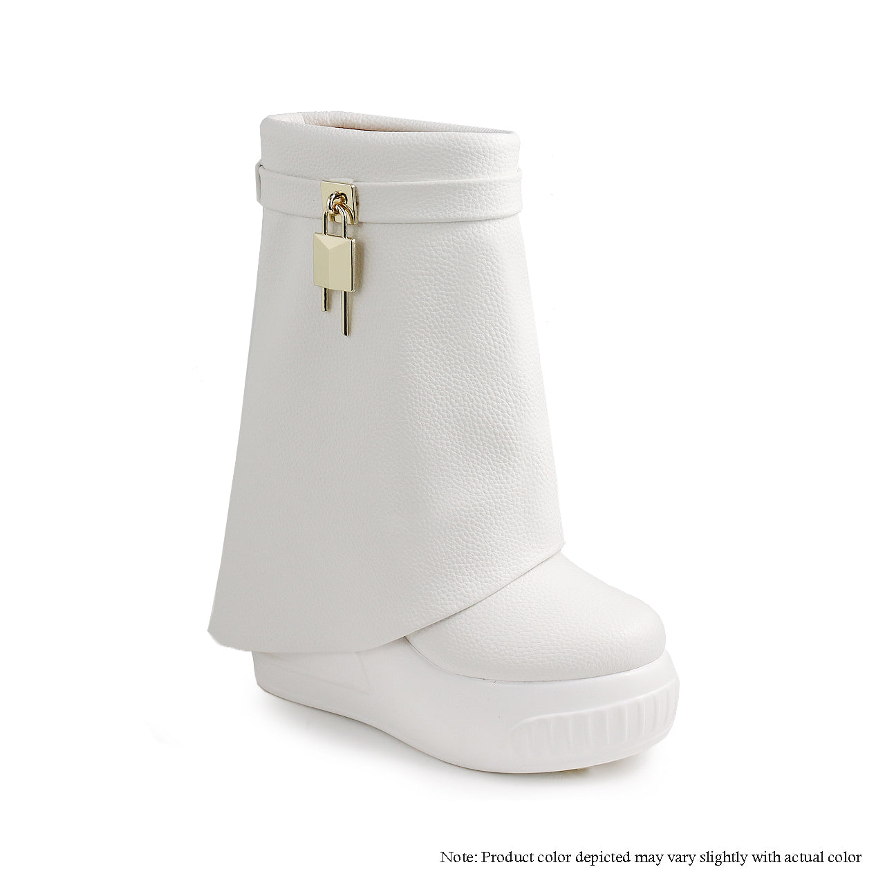 BROOK-1 White Faux Leather - ShoeNami