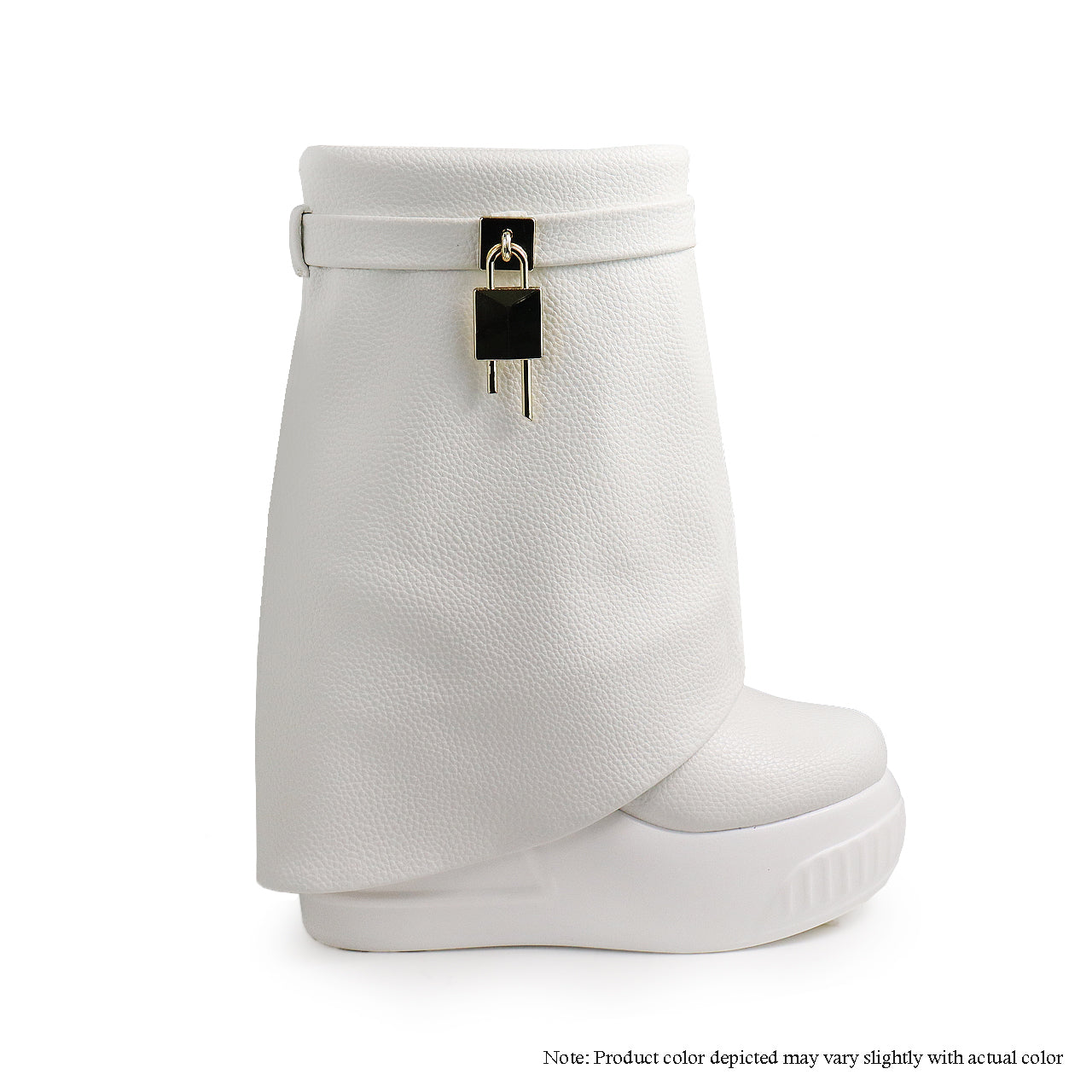 BROOK-1 White Faux Leather - ShoeNami