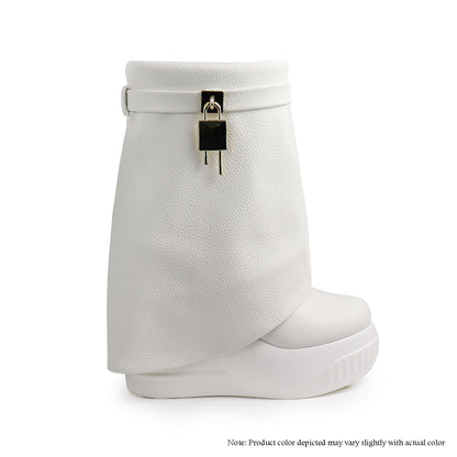 BROOK-1 White Faux Leather - ShoeNami