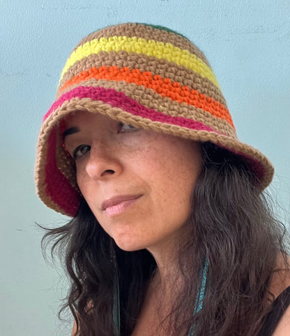 GRANNYCORE HAT/MMT8659 Brown Multi