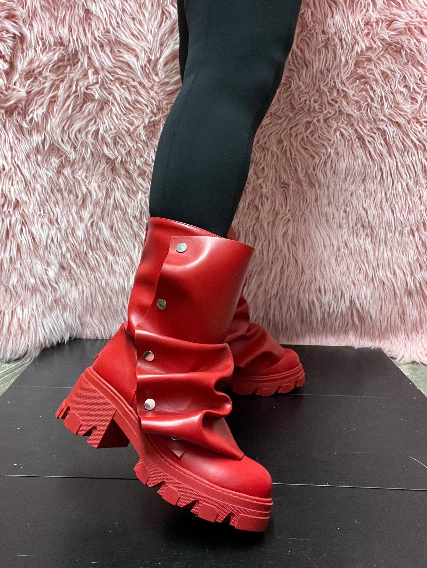 MAGEO-2 Red Faux Leather