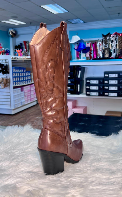 ARIZONA/N25 BROWN  Vegan Leather Cowboy Boot