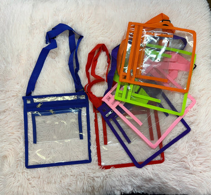 DOLLY CROSS BODY BAG CLEAR AND LIME GREEN