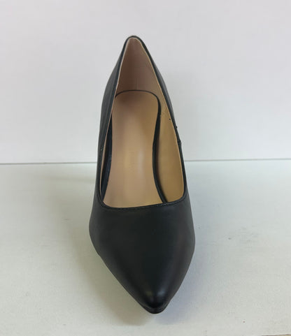 TRINA-01 BLACK FAUX LEATHER ENCLOSED POINTY TOE CLASSIC STILETTO PUMP