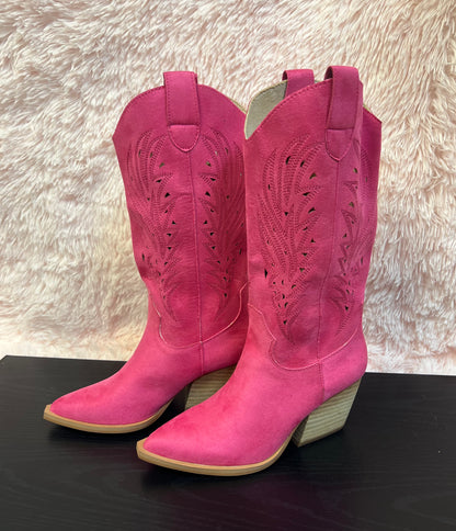 OLIVIA Fuchsia Red Cowboy Boot