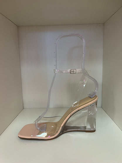 SASKINA-02 CLEAR WEDGE WITH ANKLE STRAP