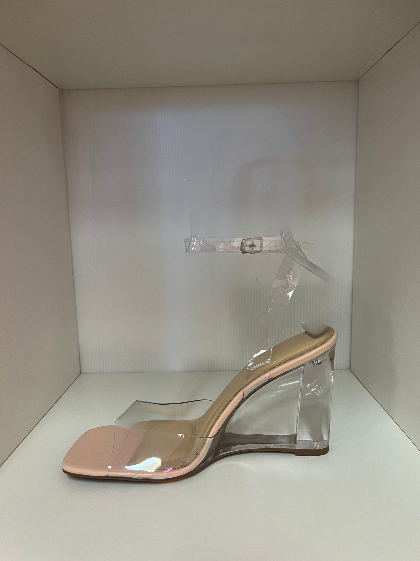 SASKINA-02 CLEAR WEDGE WITH ANKLE STRAP