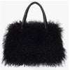 DAWN FAUX CURLY FUR SHOULDER BAG BLACK