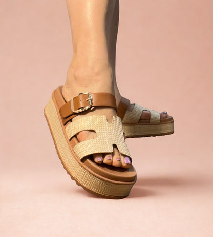 TRACI-25 Beige Tan Natural Raffia