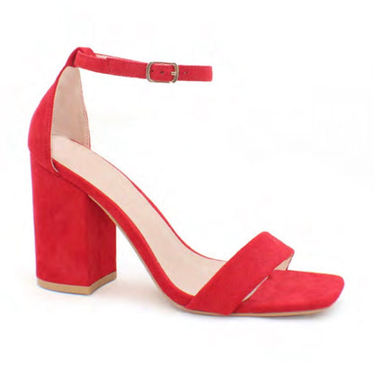 FRIDAY-108 Red Block Heel, Approx. 4"