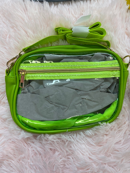 LOUISE CLEAR CROSS BODY BAG LIME GREEN