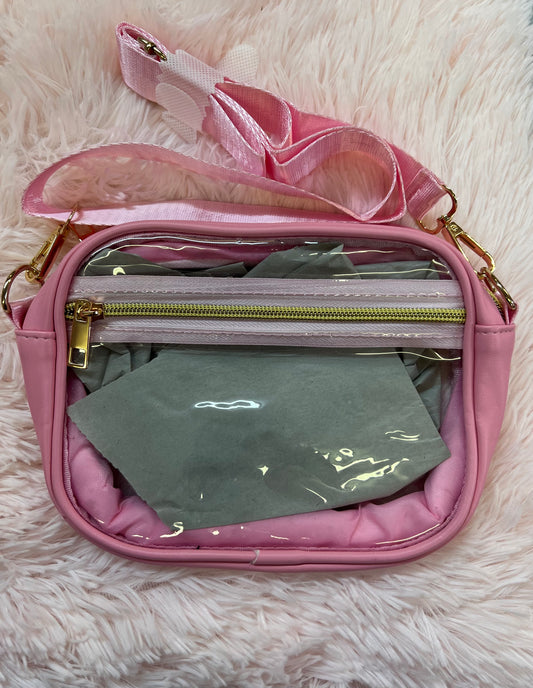 LOUISE CLEAR CROSS BODY BAG PINK