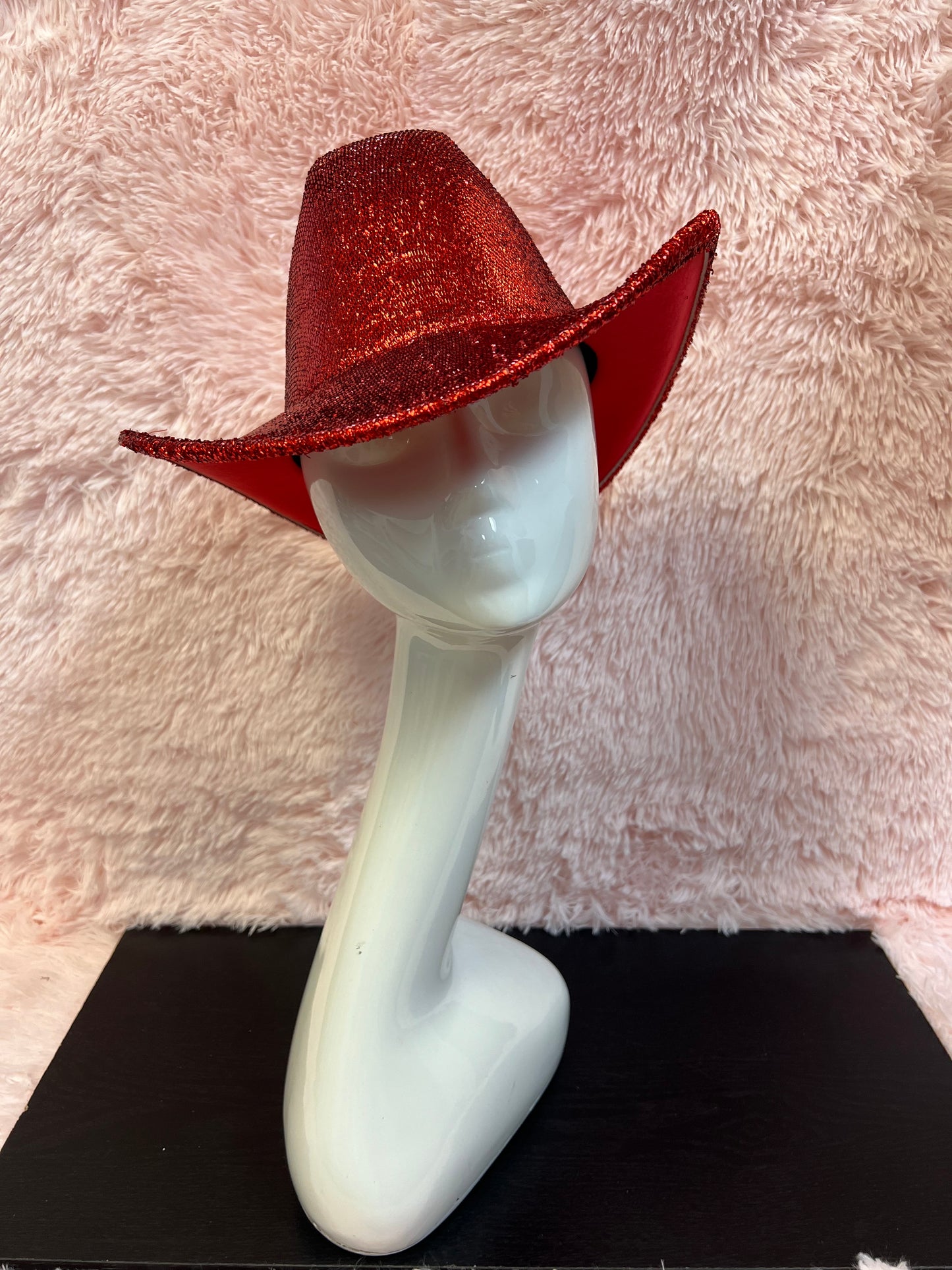 ANNIE COWBOY HAT GLITTERY RED  -Glittery red cowboy hat