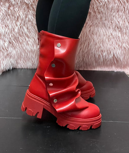 MAGEO-2 Red Faux Leather