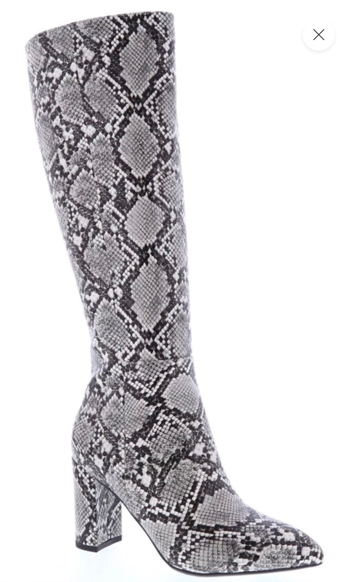 BRAZIL-72 Faux Snake Print Knee-High Boot