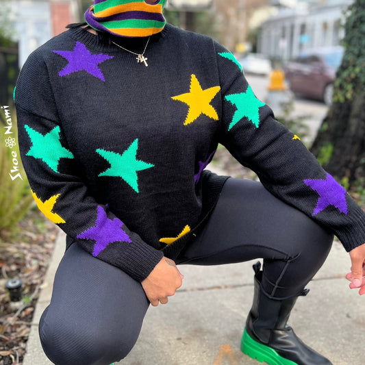 STARS MARDI GRAS SWEATER/VT81357 Black Multi - ShoeNami