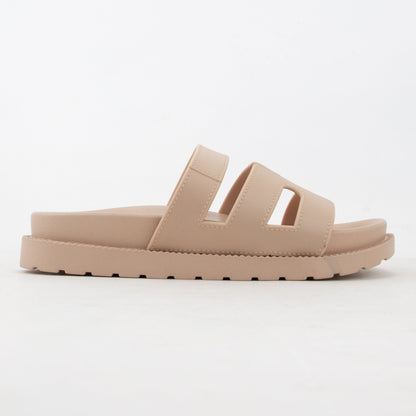 GINO-24

- Nude Tan Sandal
- Open Toe
- Cutout Vamp Detail
- Slip-On Slide
- Flatform Sole, Approx. 1"
- Whole Sizes Only