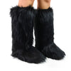 GOGO-2 FAUX FUR CALF HIGH BOOTS BLACK