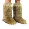 GOGO-2 FAUX FUR CALF HIGH BOOTS NATURAL