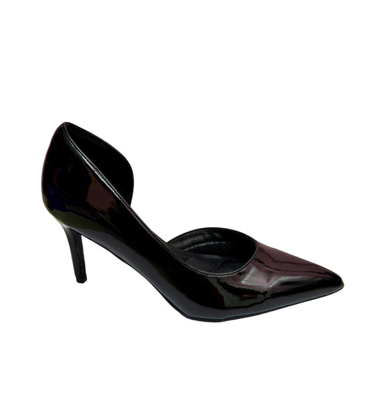 JODIE-28 PATENT LEATHER POINTY TOE PUMP Black