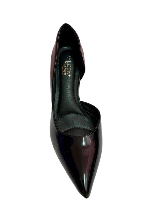 JODIE-28 PATENT LEATHER POINTY TOE PUMP Black